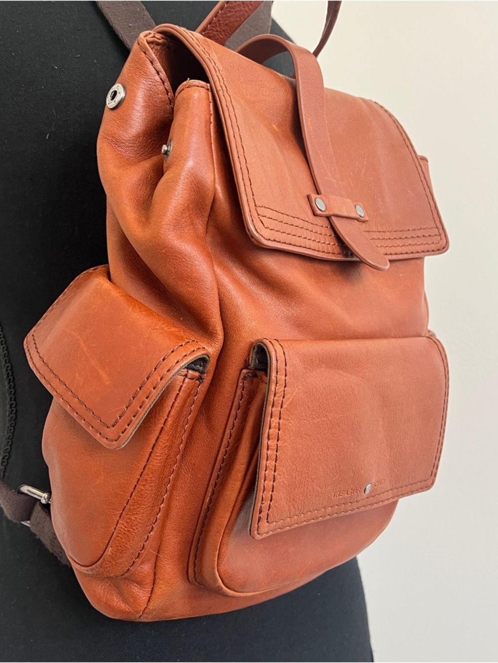 TREASURE & BOND Leather Utility Backpack Cognac - Picture 3 of 7